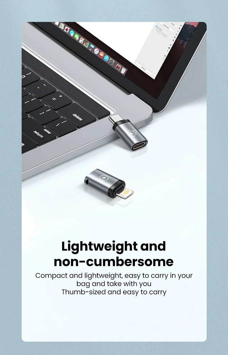 USB Cable Converter Lightning To USB C Adapter 20W Ios to Type-C Adaptador for IPhone 15 14 13 Pro Max Huawei Xiaomi Samsung