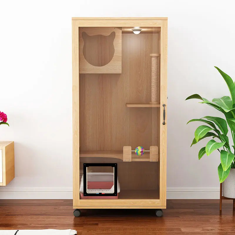 Can Customize Factory Wholesale Luxury Wooden Cat House Large Cat Bed  Cat Hous Indoors