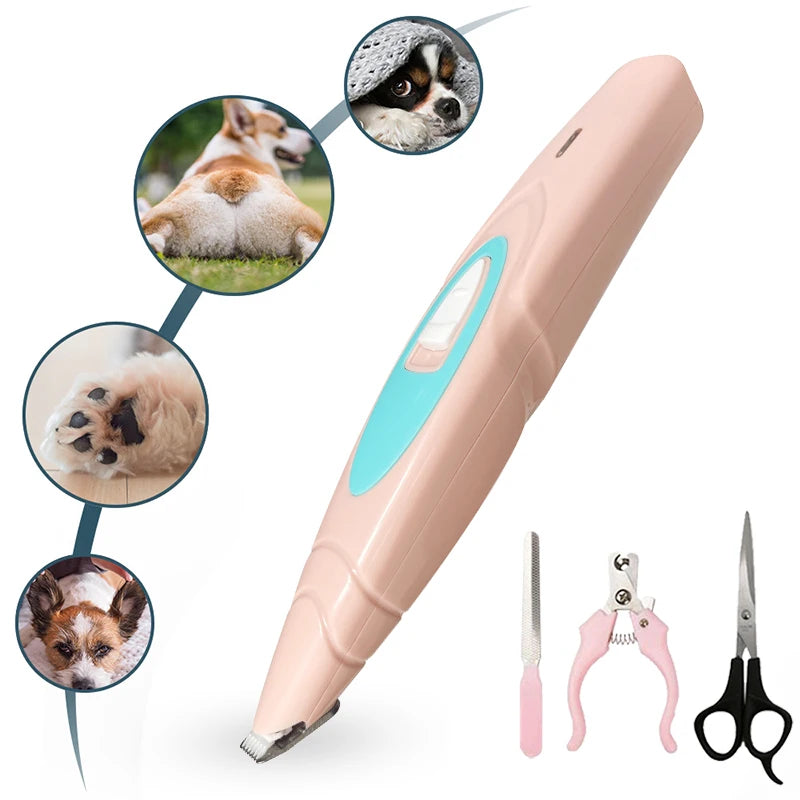 Electric Dog Clippers Professional Pet Foot Hair Trimmer Dog Grooming Hairdresser Dog Shear Butt Ear Eyes Hair Cutter Pedicure