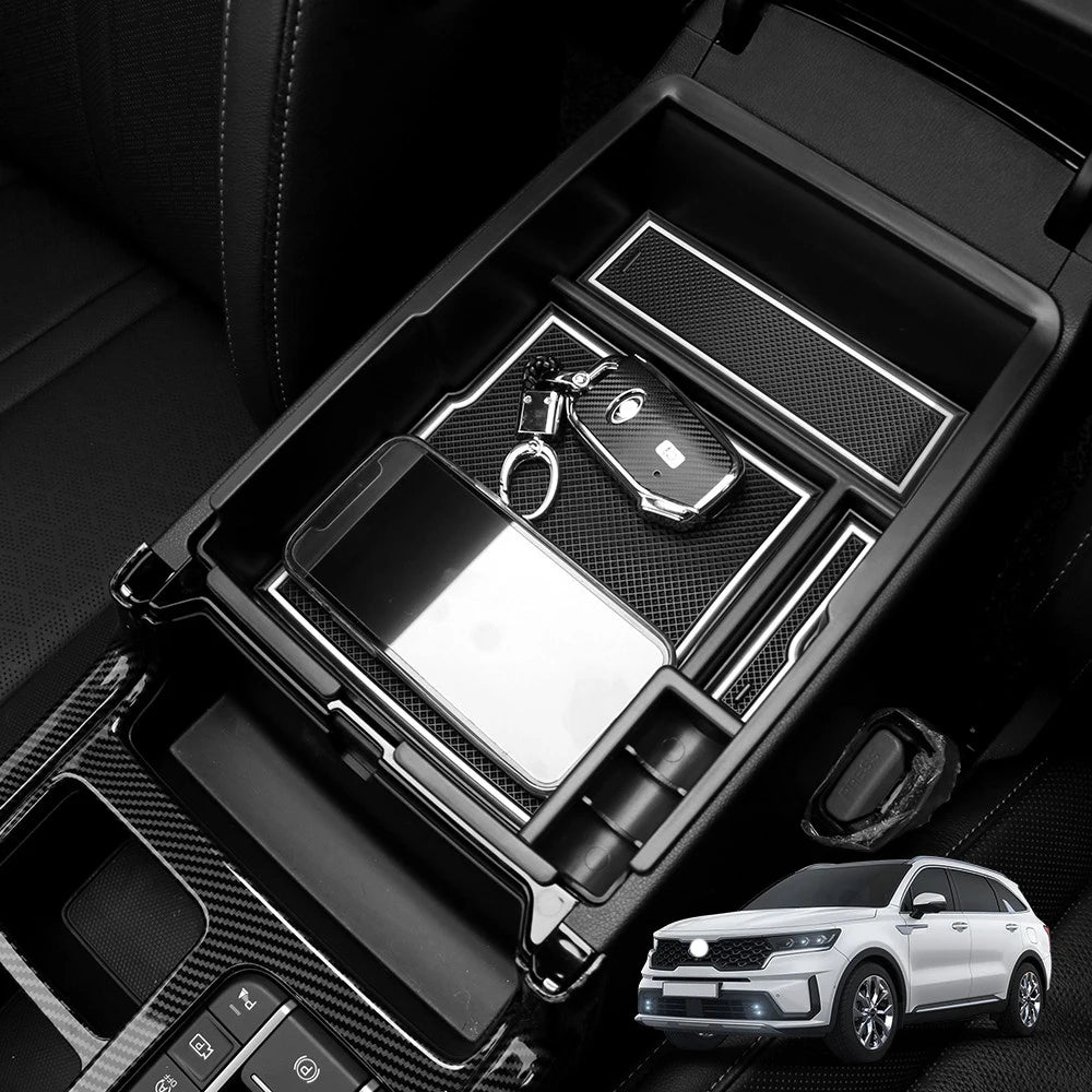 Center Console Organizer Tray Armrest Storage Box For KIA Sorento MQ4 2021 2022 Car Interior Stowing Tidying