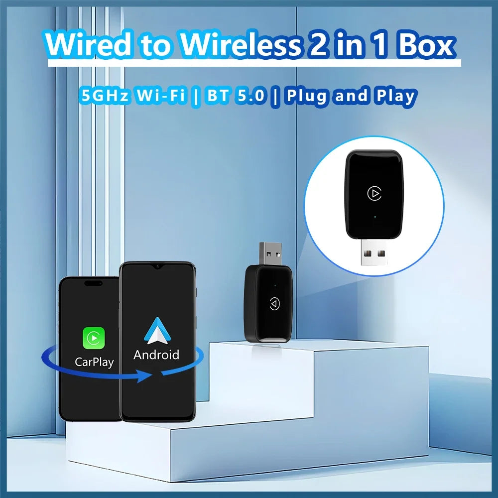 Mini CarPlay Box For Audi Mercedes Volvo Volkswagen Support Bluetooth Wireless Android Auto Connection Charging Siri IOS15