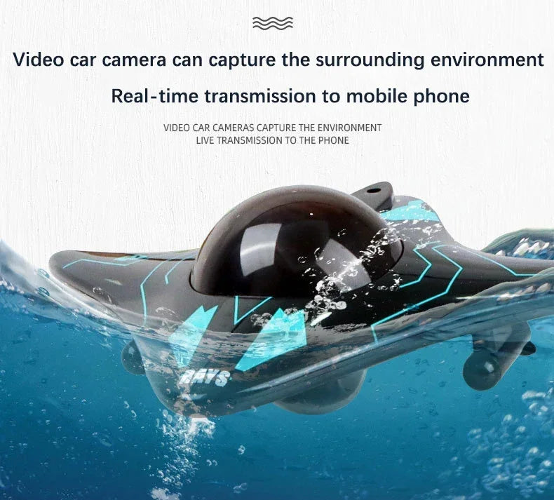 6CH RC Boat Submarine With Camera Underwater Remote Control Wifi FPV Remote Control Boats Radio Control Toys For Kids Gifts
