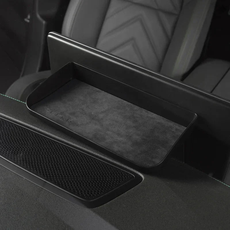 Alcantara Car Machine Storage Box For ZEEKR 001 2021 2023 2022 Navigation Rear Hidden Tissue Organizer Interior Stowing Tidying