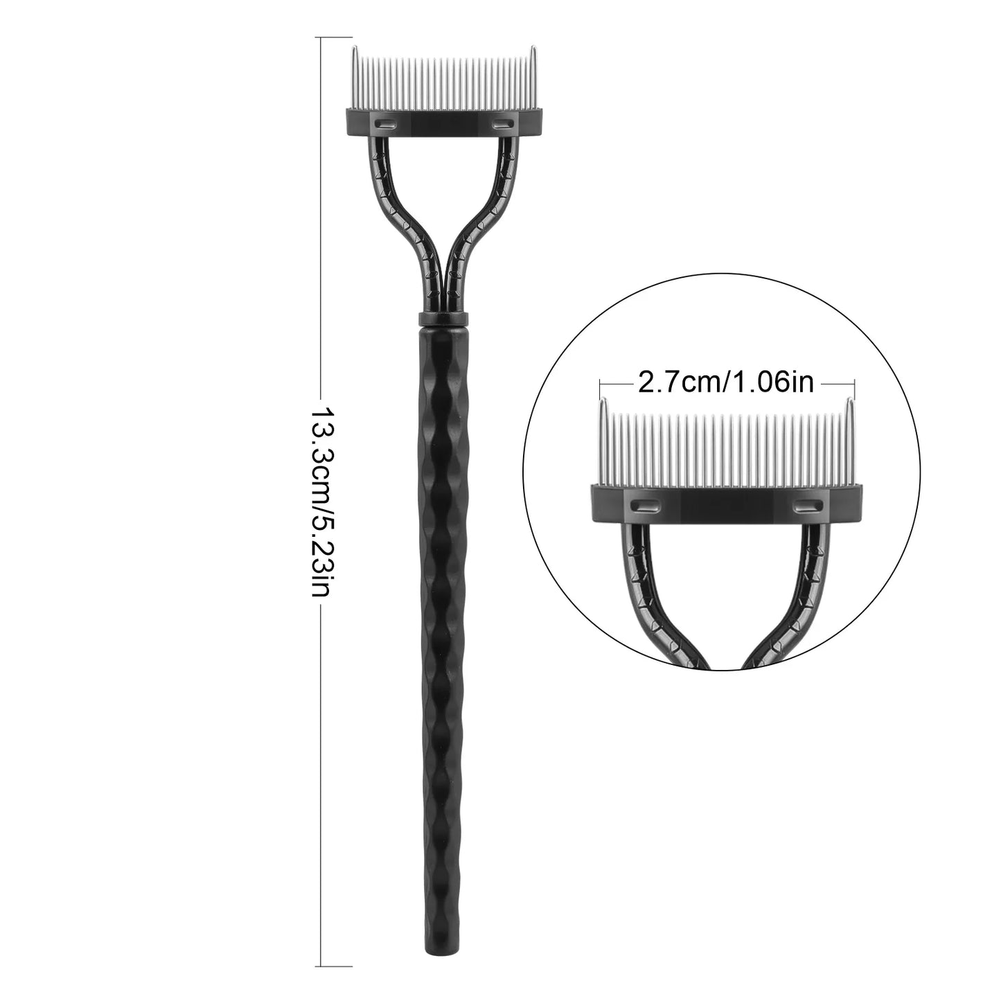1-pack eyelash comb, eyelash separator - curved design, curling eyelashes to fit the eye shape, makeup tool with protective case