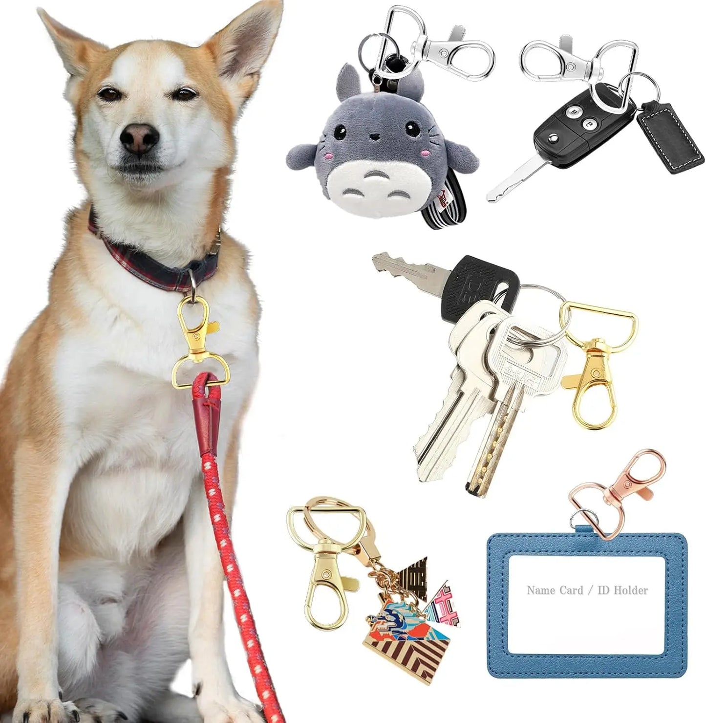 10pcs Swivel Clasps Snap Hooks Metal D Ring Key Chain Clip Hooks Lobster Key Chain DIY Making Accessories for Purse Handbag