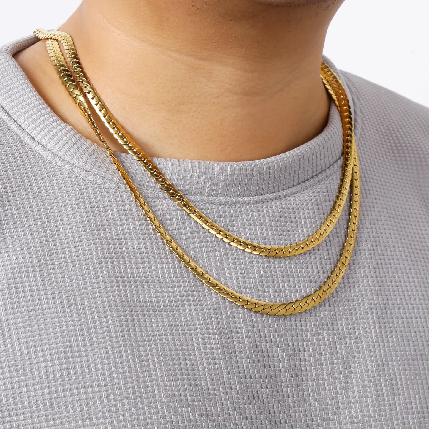 3-8MM Width Stainless Steel Chain Necklace For Men Women Gold Color High Quality Waterproof Choker Hip Hop Jewelry Gift