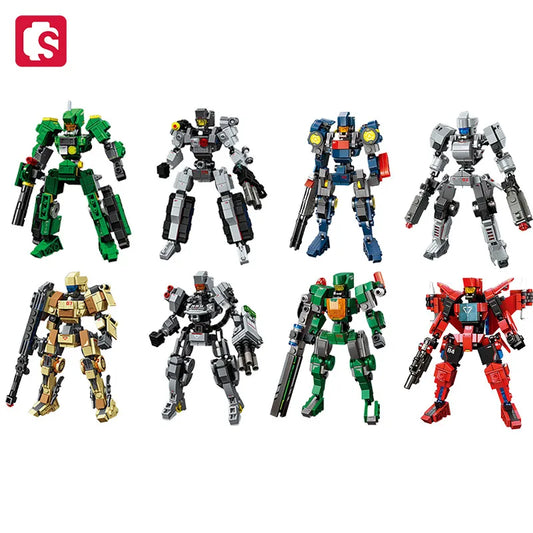 SEMBO Transforming Mech Assemblage Building Block MOC Robot Model Bricks Car Construction Set Kids Toys for Boys Birthday Gifts