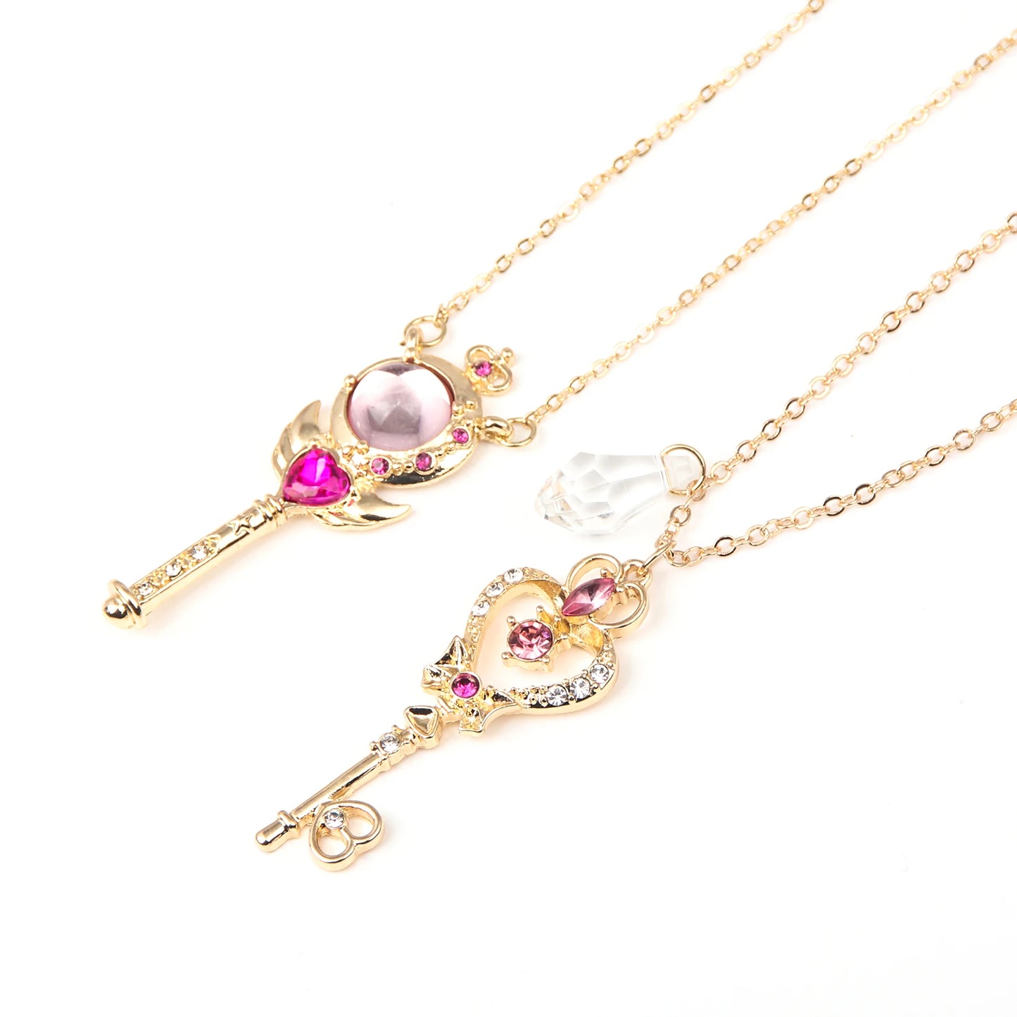 Anime Sailor Moon Necklace Love Wings Magic Stick Pendant Necklace Girl Jewelry Gift Cosplay Prop Choker