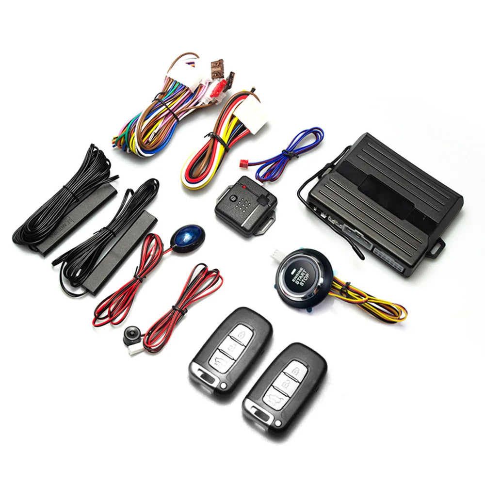 12V Universal Car Keyless Entry System Engine Start Alarm System One-button Start/Stop System Remote Starter Stop Accessories