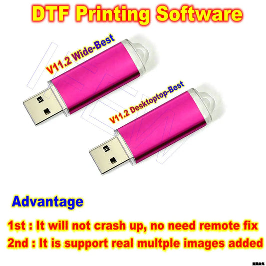 DTF 11.2 Ver UV DTG Printing V11.2 RIP Software Kit For Epson A3 A4 A2 Printer L8050 L18050 L18058 L8058 ET 8550 P600 USB Dongle