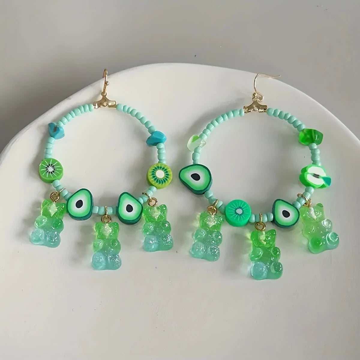 20 Pieces Of Colorful Candy Teddy Bear Gummie Jewelry, Diy Pendant, Cute Earring Necklace, Creative Discovery 20x10mm
