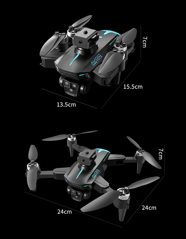 New KY605S Screen Controlled Drone 8K Three HD Camera Brushless Motor Obstacle Avoidance Foldable Quadcopter Dron RC Toys Gifts