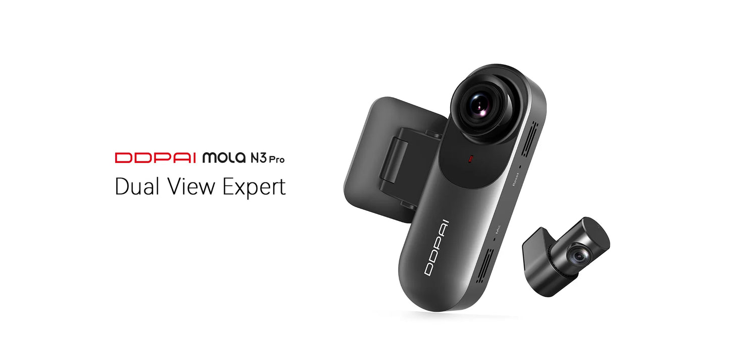 DDPAI Mola N3 Pro  Dash Camera Driving Vehicle Cam Wifi Smart Connect Car Recorder 1600P HD