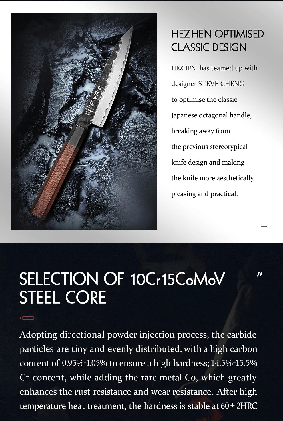 HEZHEN 5.5 Inches Utility Knife Stainless Steel Kitchen Cooking Knives Rosewood Handle With Gift Box Three-layer Composite Steel