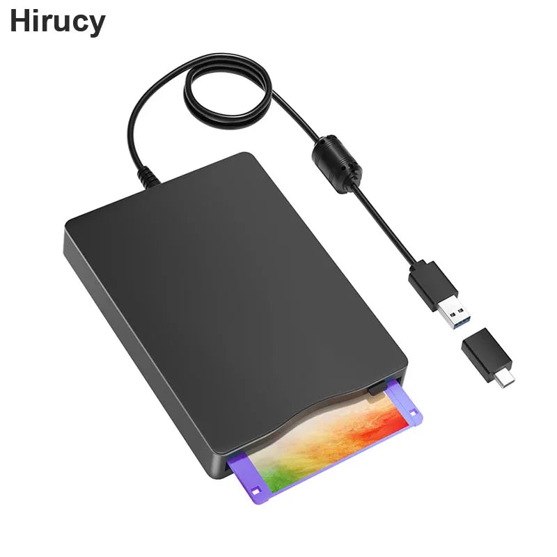 Portable 3.5" Floppy Disk Reader Drive USB Type-C External 1.44 MB FDD Diskette Drive for Windows 10/7/8/XP/Vista Mac PC Laptop