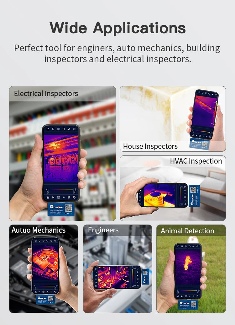 TOOLTOP T7PRO Mobile Phone Infrared Thermal Imager Visible and infrared Fusion 256 x 192 Thermal imaging Camera Thermographic