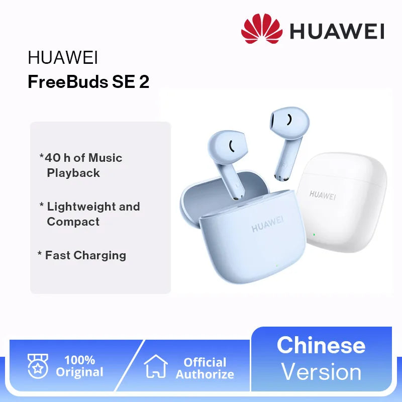 HUAWEI FreeBuds SE 2 40-Hour Battery Life 3 Hours of Music Playback on a 10-Minute Charge IP54 Bluetooth 5.3