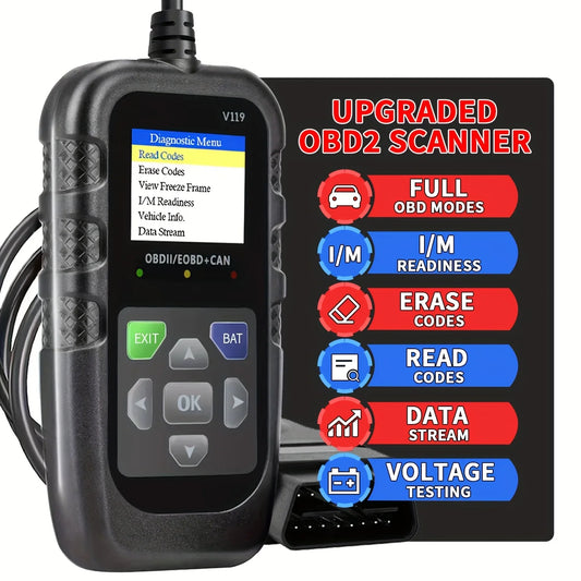 Car Obd2 Scanner Diagnostic Tool, Car Voltage Tester Engine Fault Code Reader, Ebd+Can Charging Tester Diagnostic Tool, Suitable for Obdii Protocol, Practical Tool for Automobile Inspection