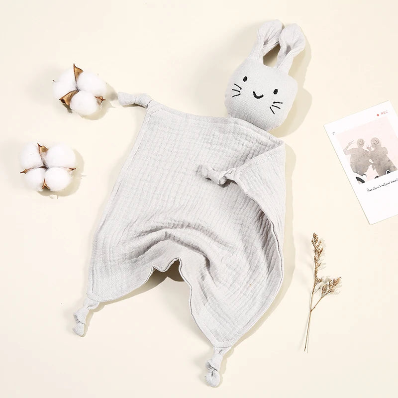 Baby Cotton Muslin Comfortable Blanket Cute Cat Doll For Infant Kids Sleep Appease Towel Children Rabbit Saliva Scarf