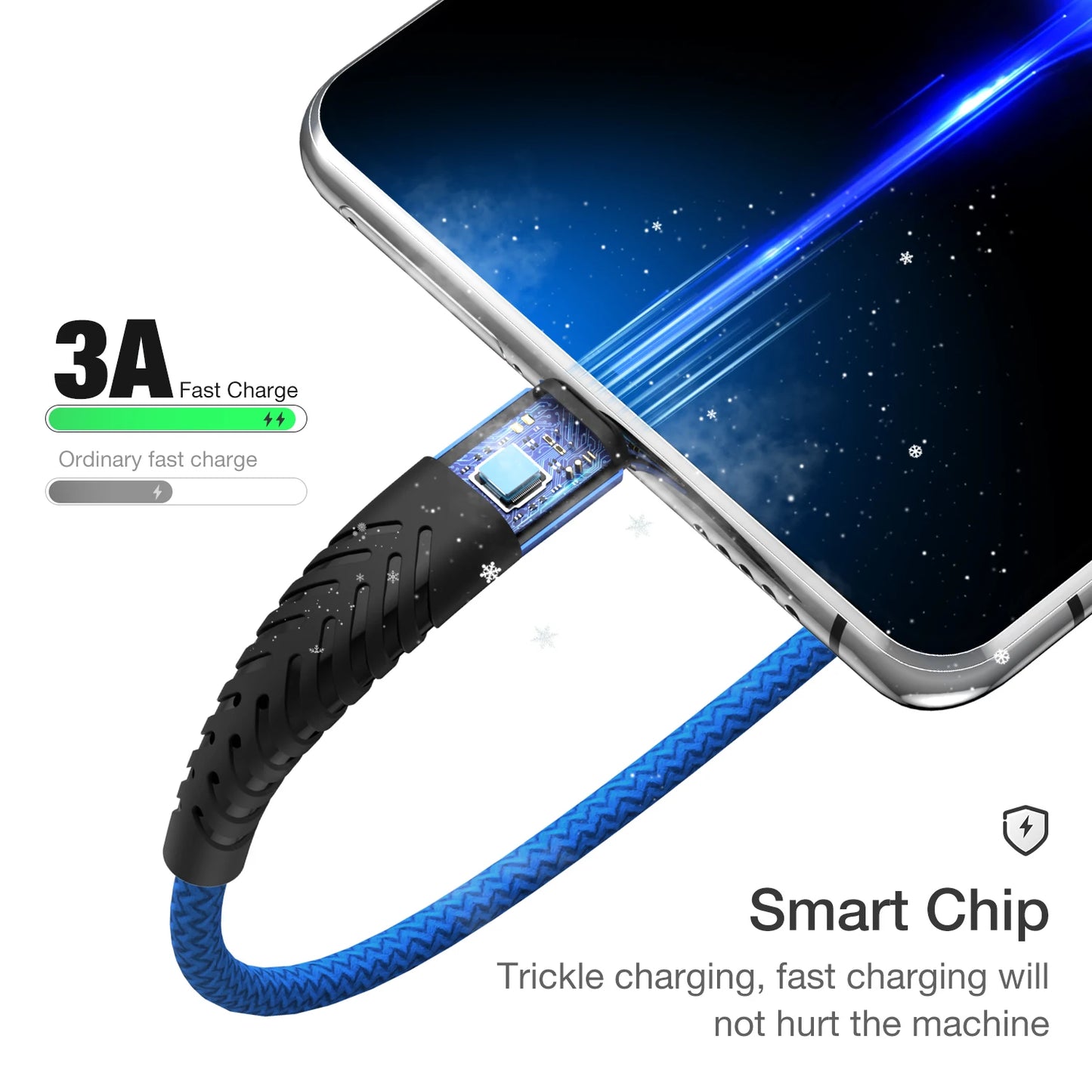 USB Type C Cable for Samsung S10 S20 S21 S22 3A Fast Charging Type-C Phone Charge Wire USB C Cable for Xiaomi Redmi note 11 3M