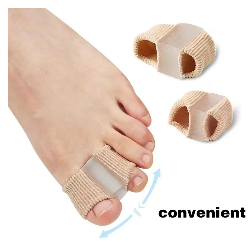 2 PCs Toe Separator Fiber Double Hole Gel Block Big Toe Separator Silicone Men'S And Women'S Fiber Double Hole Set Toe Orthotics