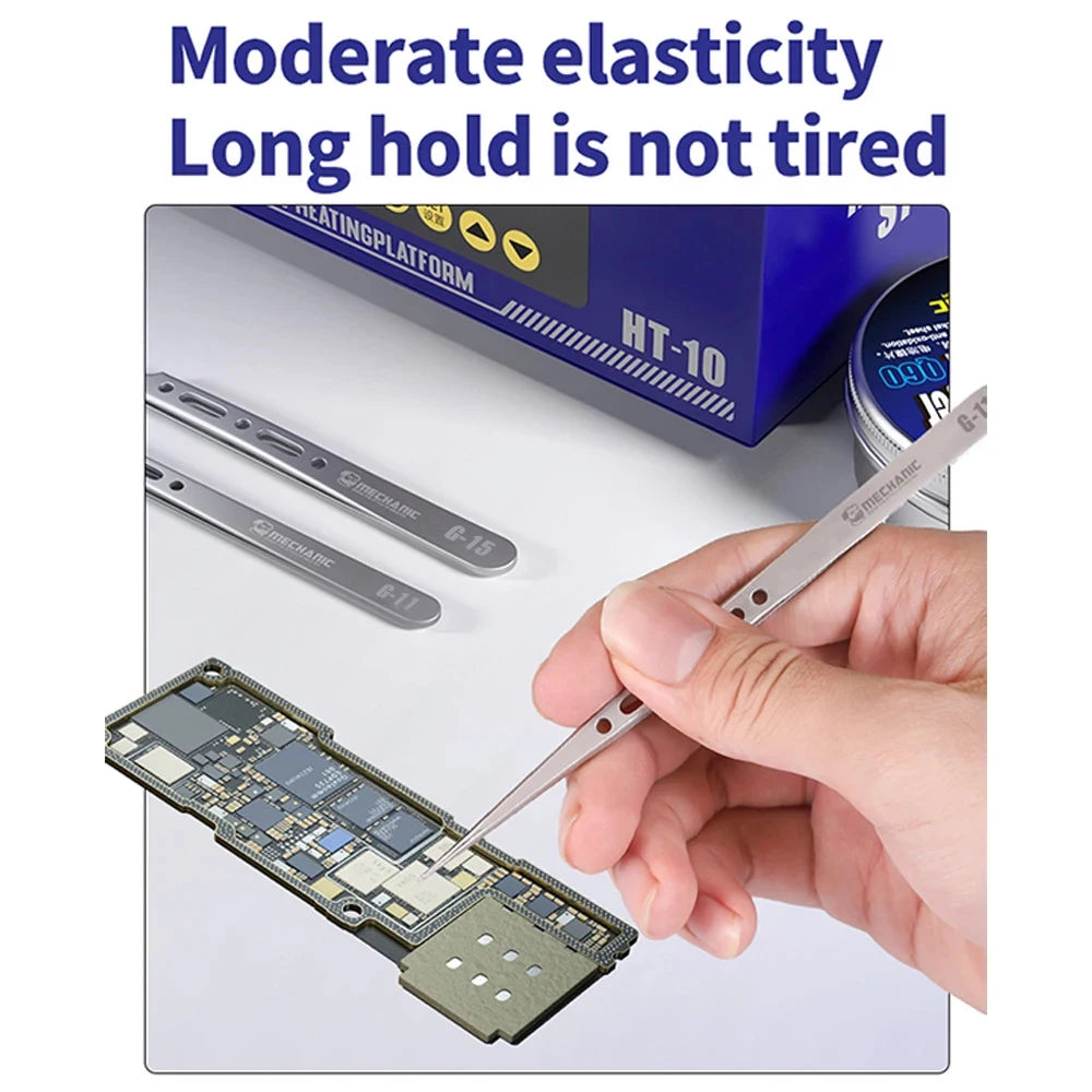 MECHANIC Professional Anti Magnetic Tweezers for Precision Electronic Components Flying Wire Repair Phone Repair Tools