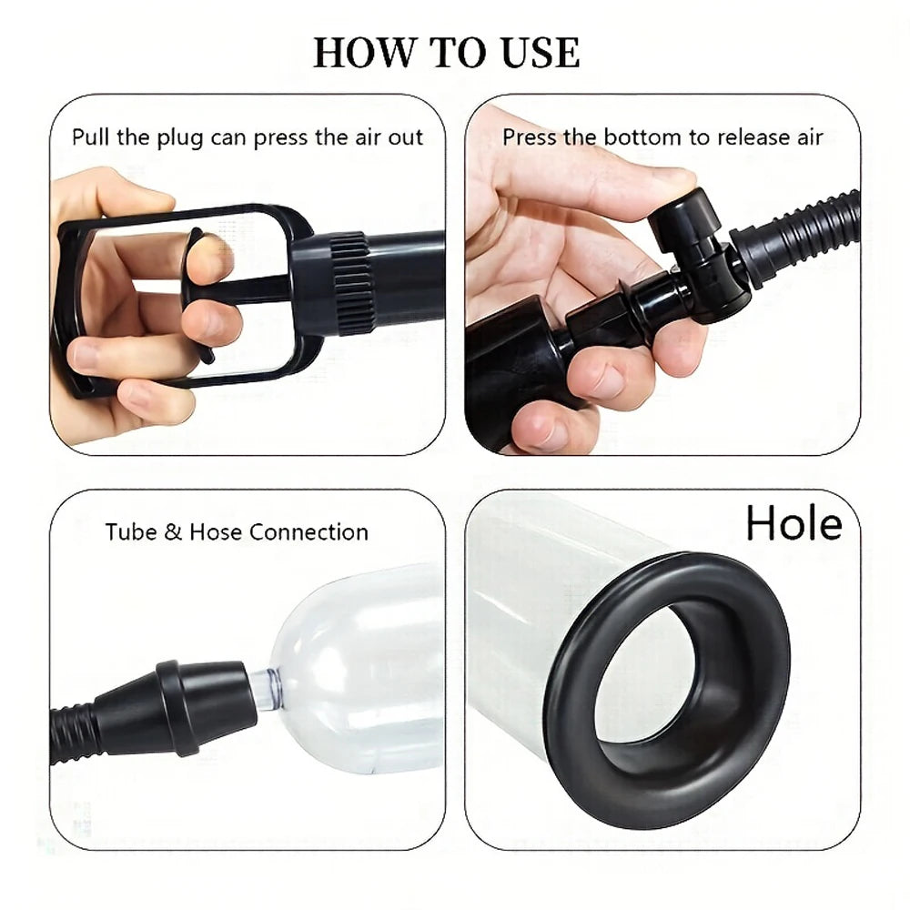 Male Manual Penis Pump Penis Enlarger Negative Pressure Vacuum Pump Big Dick Erection Enhancement Trainer Equipment Adult SexToy