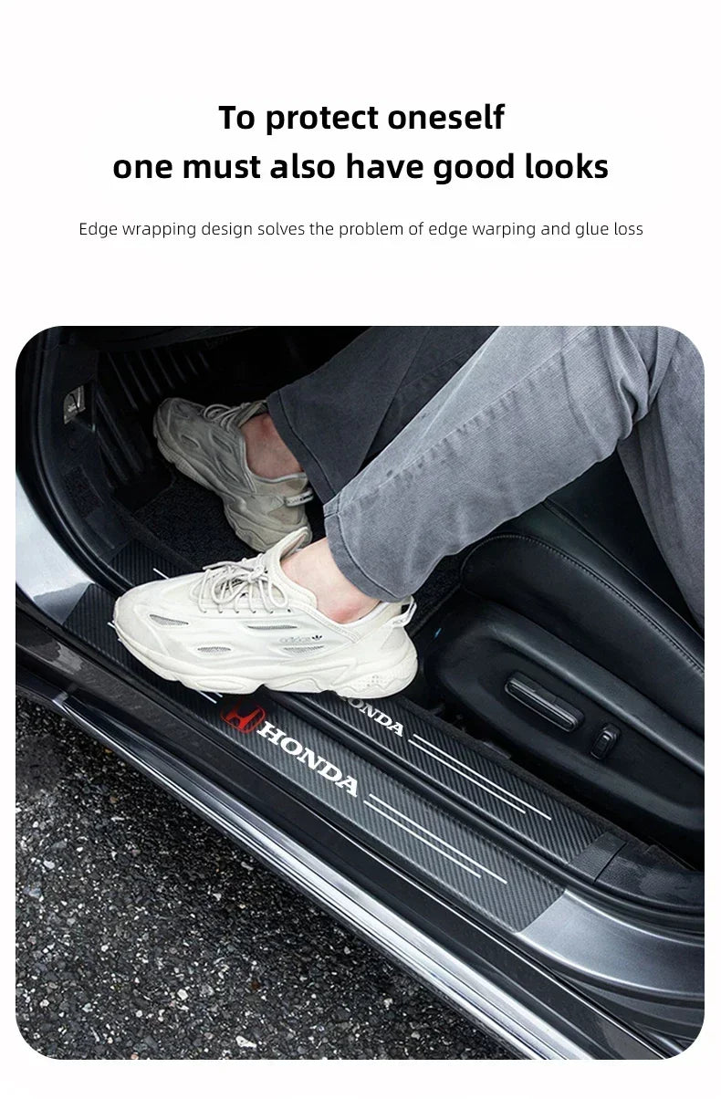 5Pcs Car Door Sticker Threshold Anti Scratch Decals Accessories For Honda Civic Fit Accord City Vezel CR-V S660 Odyssey HR-V