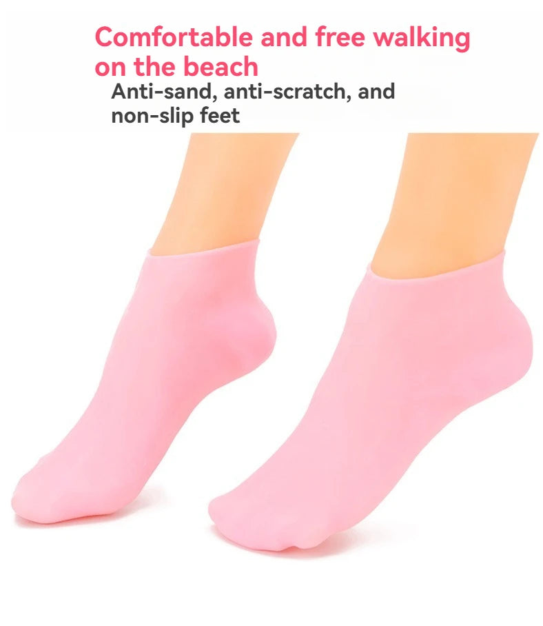A Pair Of Silicone Socks Moisturise And Prevent Cracks And Soften Calluses And Cornsfoot Maskbeach Socksprotective Foot Covers