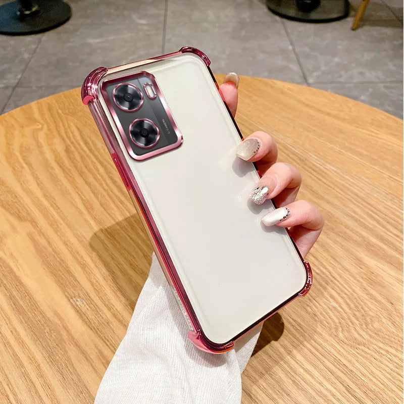 For OPPO A57 Case OPPO A77 Phone Case OPPO A56S A77S A57E A57s A57 4G A54S A16 A55 Four Corners Plating Silicone Soft back cover