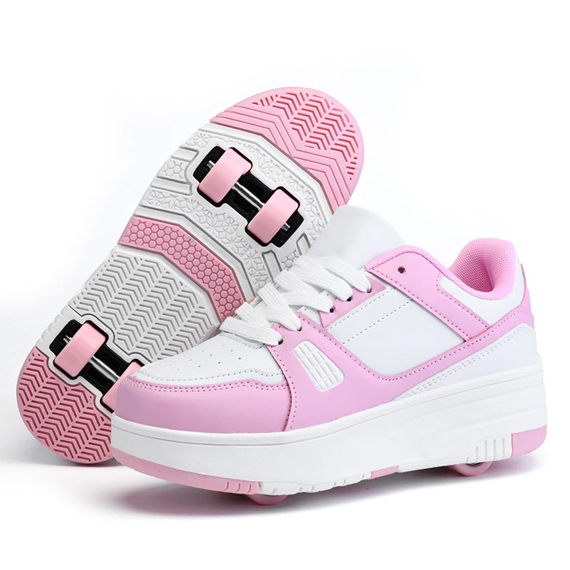 Children's Roller Skate Shoes Student Inline Skating Shoes grils 4-Wheel Deformation Boy's Skating Shoes