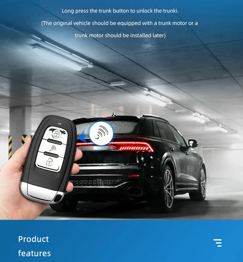 Universal Car Push Button Start Stop Keyless Entry Starter System Cell Phone Bluetooth APP PKE Remote Control Ignition Car Alarm