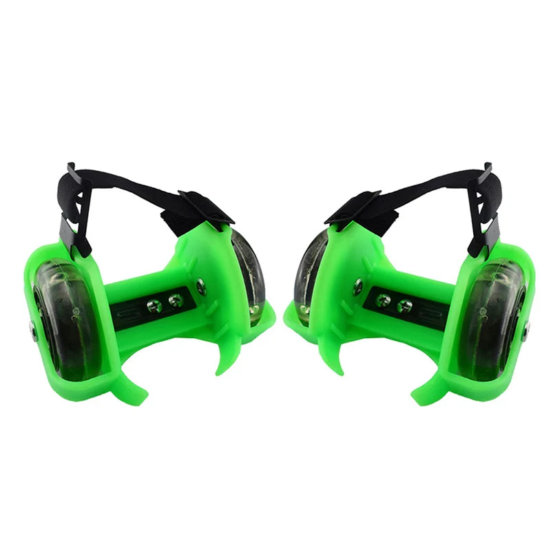 1 Pair Kids Children Outdoor Adjustable LED Flashing Wheel Heel Skate Rollers Adjustable Simply Durable for Outdoor Skating Shoe