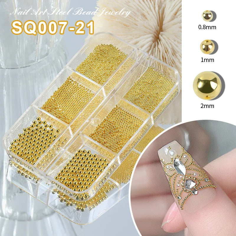 3D Nail Art Rhinestones Nail Decorations Gems Crystal Pearl Butterfly Half Beads Nail Art DIY Decoration Wholesale Mix Size