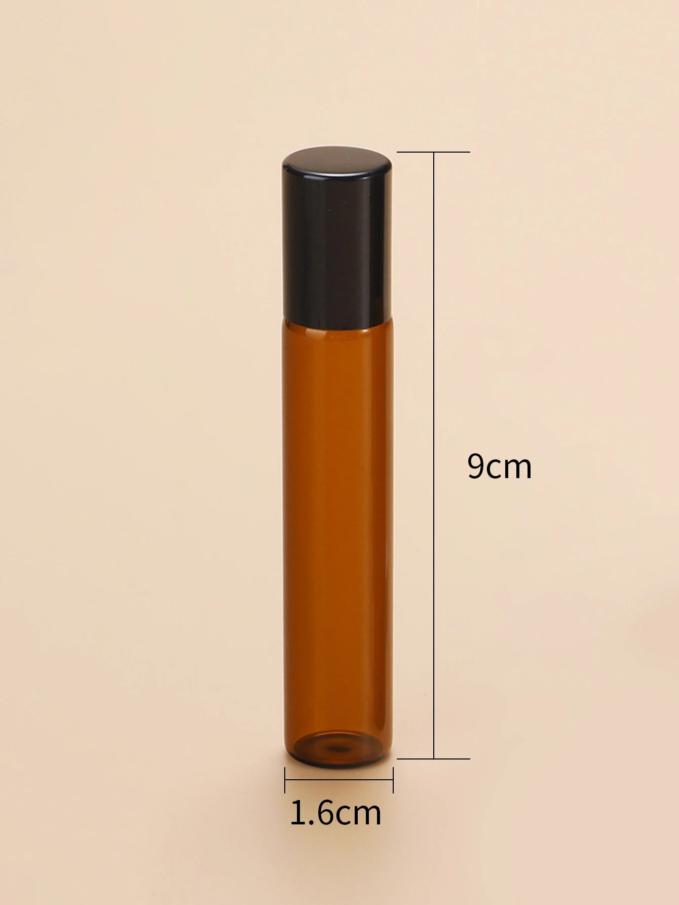 5 Refillable Glass Essential Oil Bottles, Amber Glass Bottle Rollerball Perfume Bottle, Stainless Steel Ball Hollow Travel Rolle