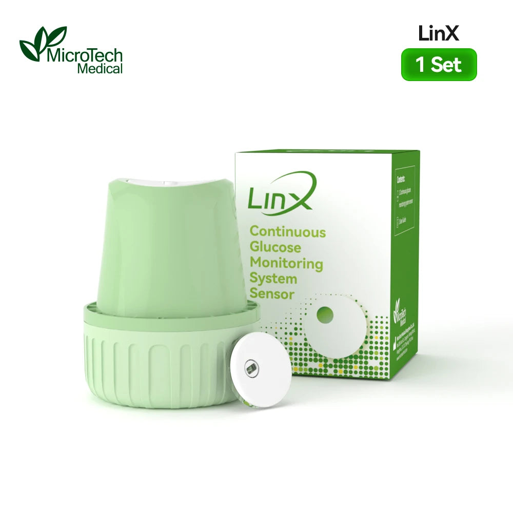 MicroTech LinX Dynamic Blood Glucose Monitor CGM Sensor Continuous Glucose Monitoring Diabetes Blood Glucose Tester 24Hx15Days