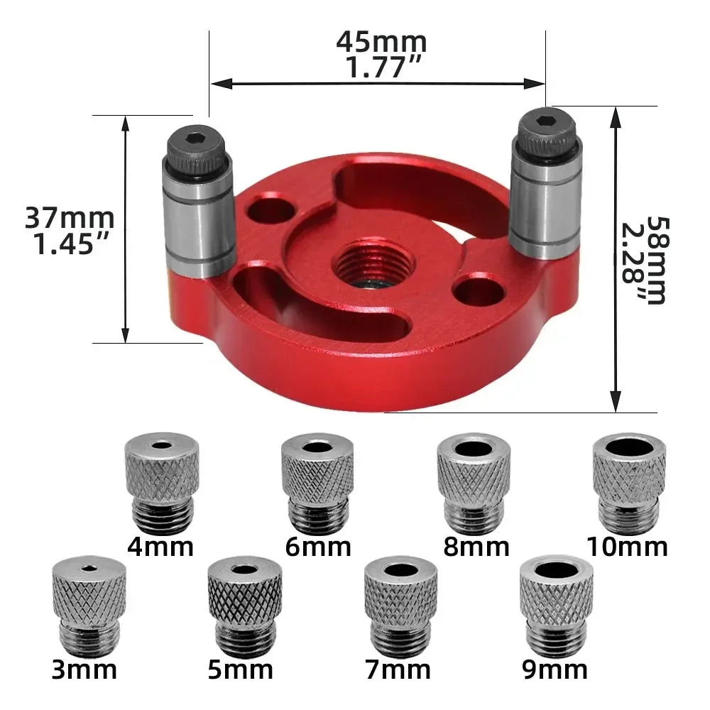 Upgraded 3-10mm Vertical Pocket Hole Jig Self Centering Dowelling Jig Woodworking Alloy Hole Drill Guide Puncher Locator Tools