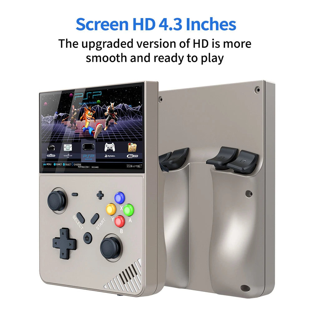 R43Pro 4.3 Inches HD Screen LINUX Cortex-A17 Retro Handheld Video Game Console Open Source Linux System For Travel Kids Gift