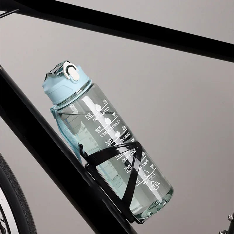750ml Transparent Water Bottle with Sports Strap and Time Scale Large Capacity Water Cup Suitable for Outdoor Camping and Travel