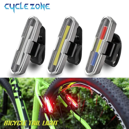 Warning Bike Light Taillight LED Ultra Bright USB Charging Bicycle Rear Light Night Riding Tail Light Cycling Accessories