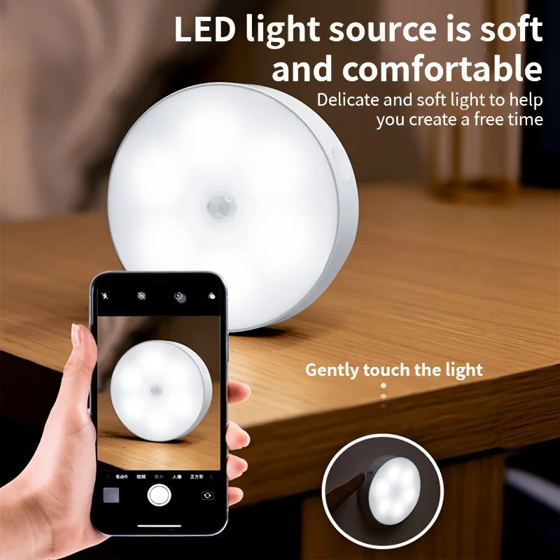 3pcs Motion Sensor Night Lights in Warm White/Cold White - Adjustable Brightness, Automatic On/Off, Ideal for Bedside, Stairs, U