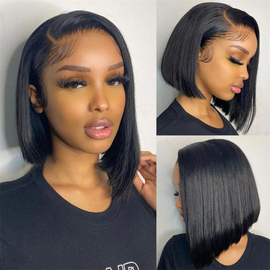 Bone Straight Bob 13x4 Lace Front Human Hair Wigs 13x4 Lace Frontal Wig Transparent Lace Frontal Wig Brazilian Remy Hair Wigs