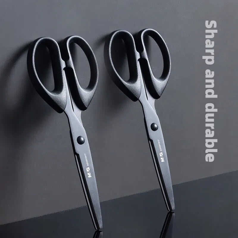 M&G 160mm Black Blade Scissors Wear-resistant Stainless Steel Blade Not Easy to Glue Household Manual Life Durable Scissors