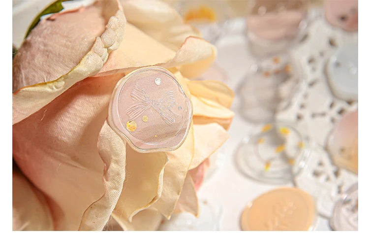 Mr.Paper 4 Style Fire Paint Seal Drip Glue Stickers Good-Looking Envelopes Sealing Paste Handbook Decoration Sticker Stationery