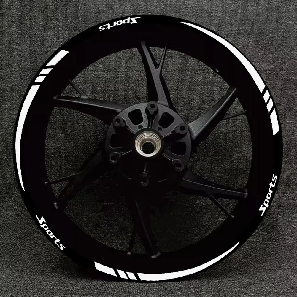 12 pieces Motorcycle Bicycle Wheel Rim Stripe Reflective 18-21in Wheel Decal Tape Sticker Motorcycle Car Tire Decals Trim Strips