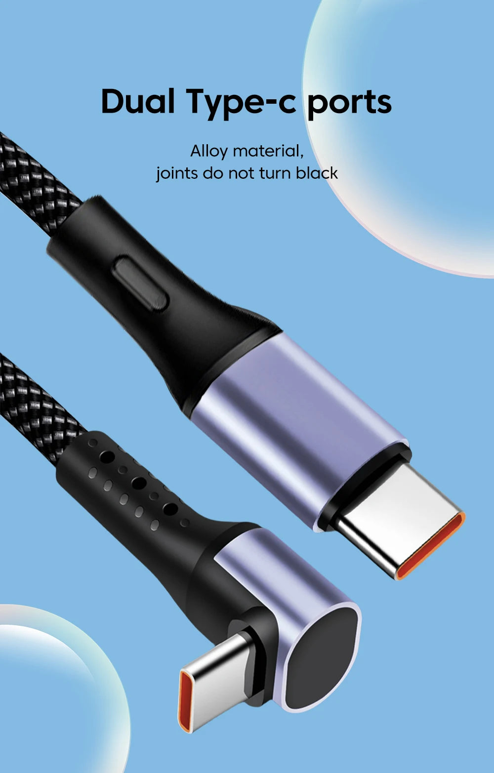 0.15/0.3M Short Cable 66W USB A/ USB C to Type C Fast Charging Cable Elbow Portable Power Bank Data USB C Cord For iPhone 15 16