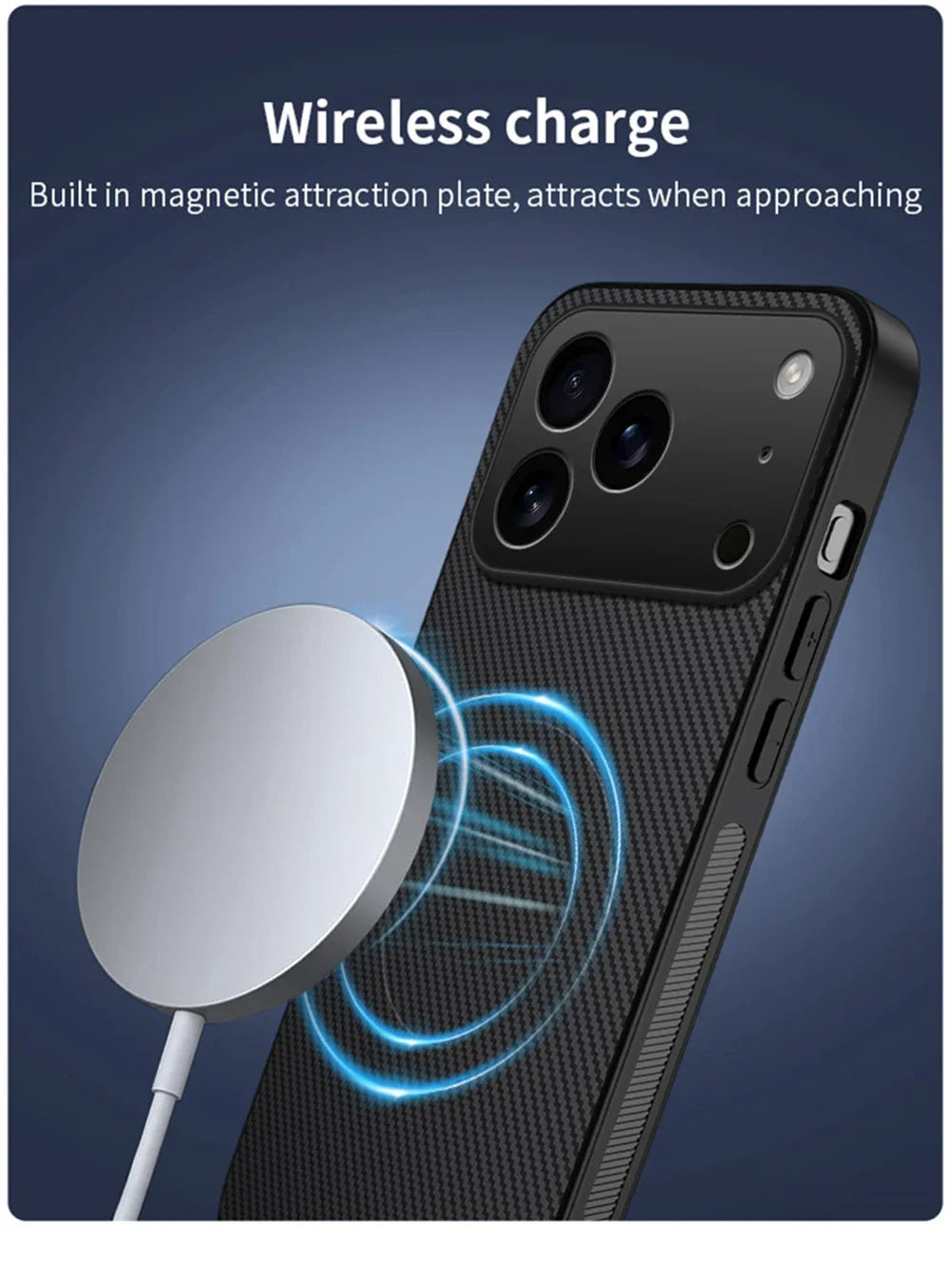 Luxury Ultra Thin Carbon Fbier Magnetic Leather Case for iPhone 17 16 15 14 13 Pro Max 17Air 16E Magsafe Wireless Charging Cover