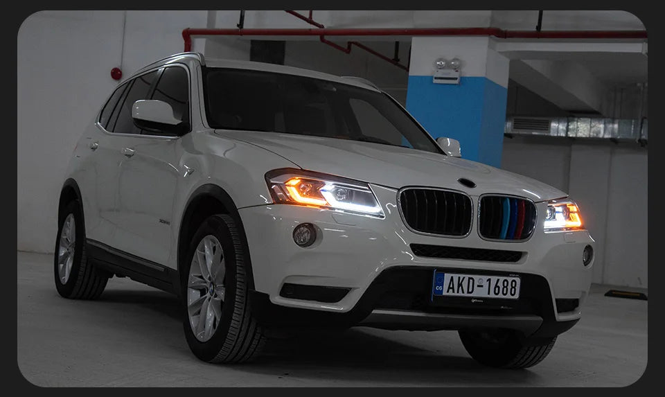 AKD Head Lamp for BMW X3 F25  LED Headlight 2010-2013 Headlights X3 DRL Turn Signal High Beam Angel Eye Projector Lens