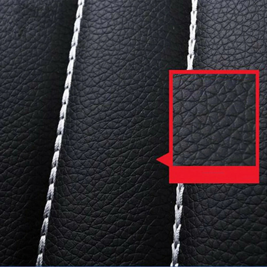 SEAMETAL Leatherette Car Seat Cover Set Breathable Auto Seat Cushion Universal Full-Wrapped Seat Cover Compatible with Airbag