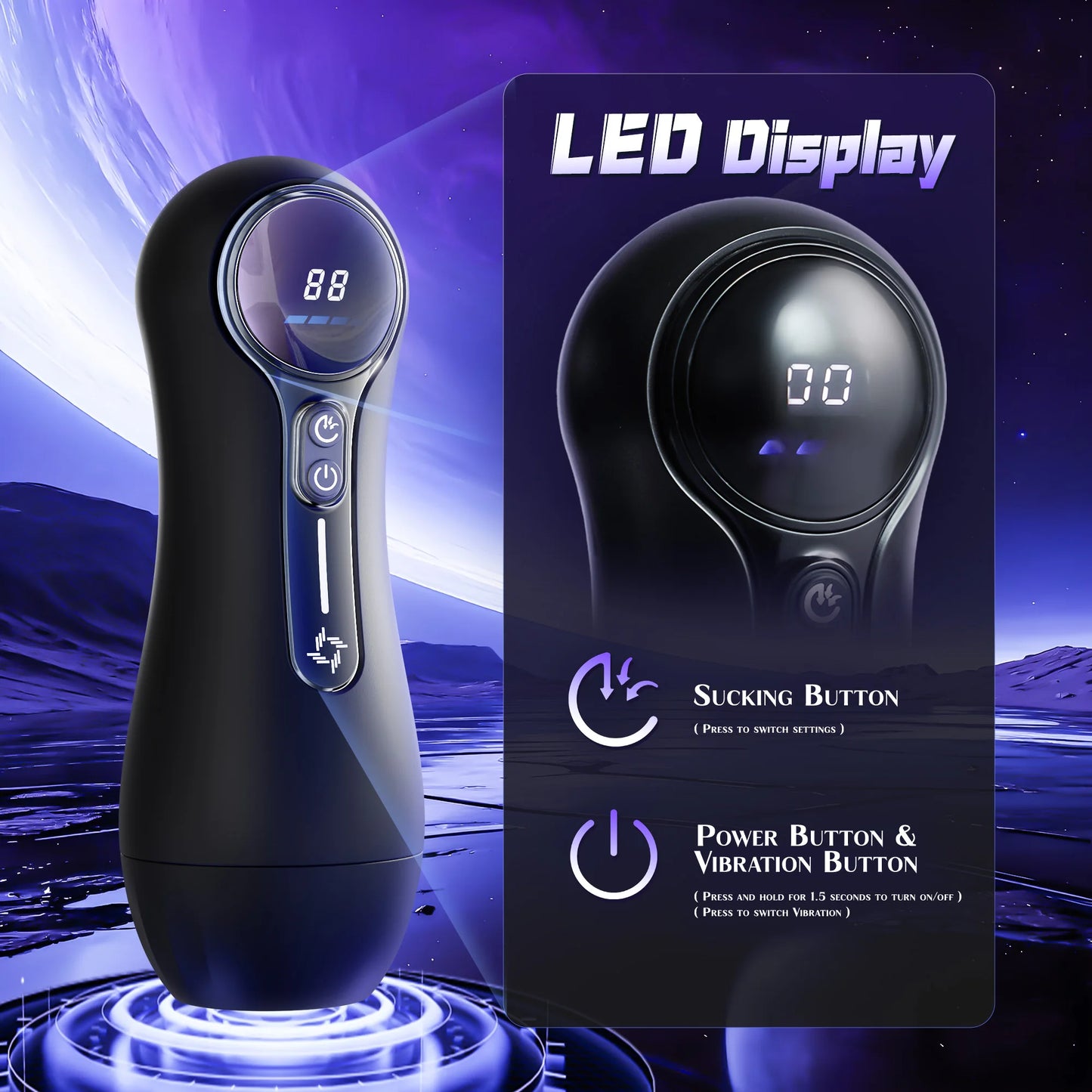 Realistic Vagina Automatic Male Sucking Masturbator  with LED Display Pocket Pussy 9 Vibration Penis Massager Adult Sex Toys 18